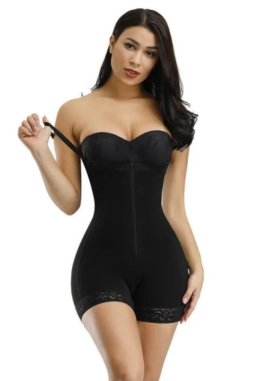 Shapewear de Compressão com Busto Aberto e Controle de Barriga com Zíper