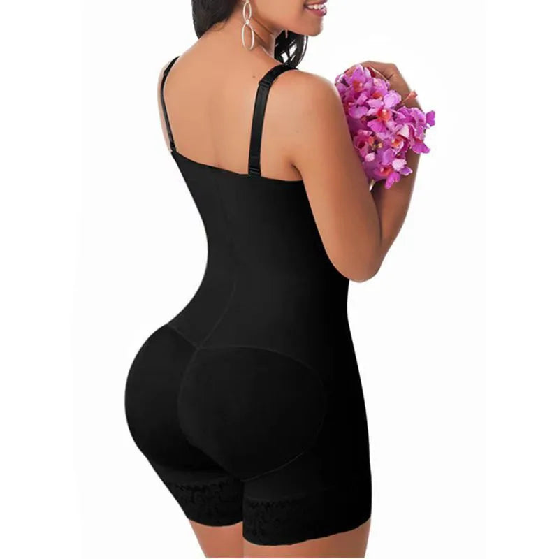 Shapewear de Compressão com Busto Aberto e Controle de Barriga com Zíper