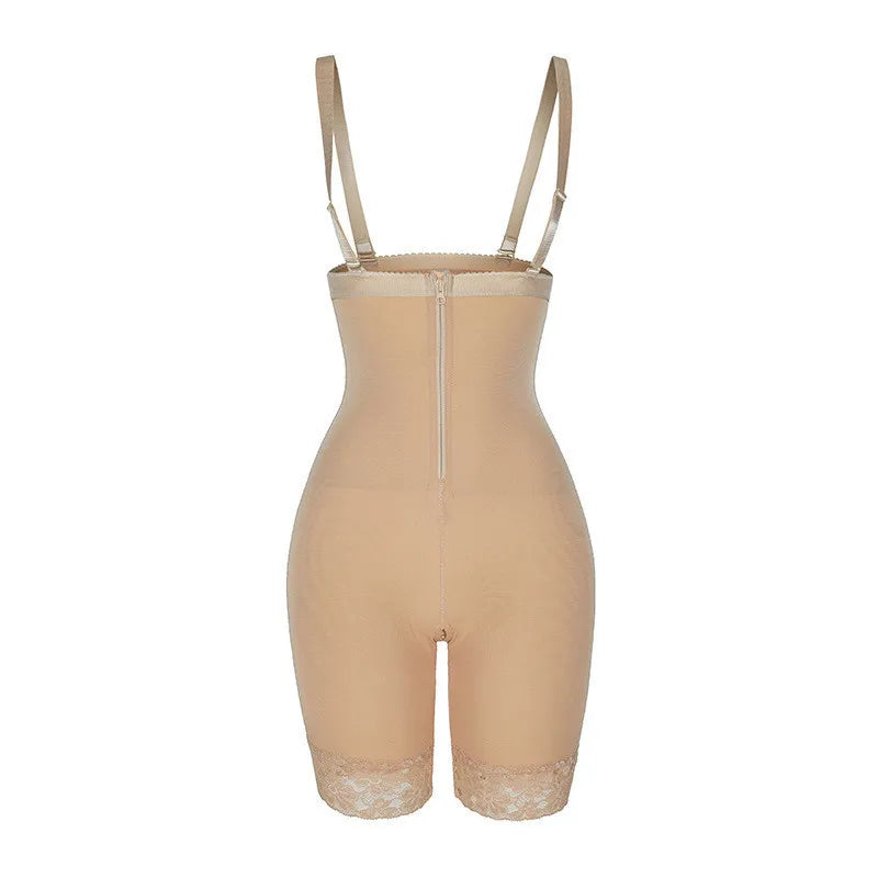 Shapewear de Compressão com Busto Aberto e Controle de Barriga com Zíper